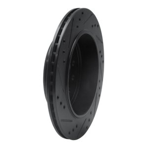 Lincoln Town Car Brake Rotor (1) - Rear Right - R1 Concepts - Drilled & Slotted - Black - `03-`11